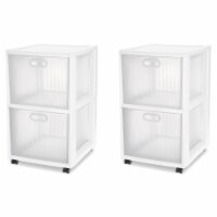 2-Pack Sterilite 36208002 Ultra 2 Drawer Plastic Rolling Storage Container Perspective: Main