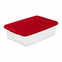 Sterilite 32 Quart Latch Box - Red Lid Perspective: Main
