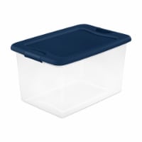 Sterilite Plastic Latching Box - Marine Blue with Clear Base Perspective: Main