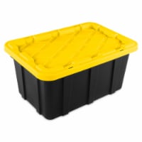 Sterilite Industrial Tote - Black w/Yellow Lid Perspective: Main