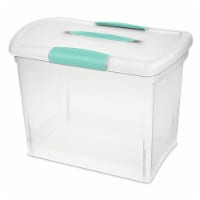 Sterilite ShowOffs Large Storage Box with Lid - Clear/Aqua Blue Perspective: Main