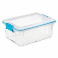Sterilite Gasket Storage Box - Blue Aquarium Perspective: Main