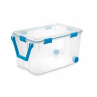 Sterilite 120-Qt Clear Plastic Wheeled Storage Bin with Gasket Latch Clear Lid Perspective: Main