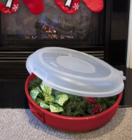 Sterilite Wreath Box - Rocket Red/Clear Perspective: Main