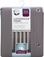 Zenna Home Waterproof Fabric Shower Curtain or Liner - Gray Perspective: Main