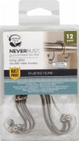Zenna Home Easy-Glide Double Roller Shower Curtain Hooks - Brushed Nickel