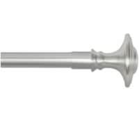 Maytex Mills EZ Install Brushed Nickel Drapery Rod with Knob Finials - Silver Perspective: Main