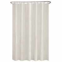 Zenna Home Fabric Shower Curtain - Linen Stripe Perspective: Main