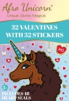 Afro Unicorn® Valentine's Stickers Perspective: Main