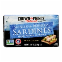 Crown Prince Skinless and Boneless Sardines In Water - Case of 12 - 4.37 oz.