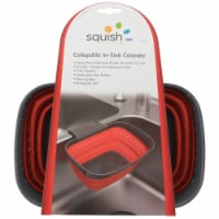 Squish 6013571 Black & Red Polypropylene, TPR in Sink Collapsible Colander
