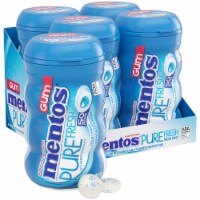 Mentos Pure Fresh Sugar-Free Chewing Gum with Xylitol,Fresh Mint,50Piece Bottle(Pack of 4)