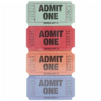 Admit One Tickets 2000 Tickets/Roll-Red, Blue, Orange & Green