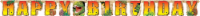 James Paul Products Dino Blast Jointed Happy Birthday Banner Perspective: Main