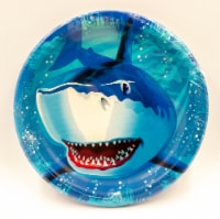 Creative Converting Shark Splash Dinner Plates - 8 pk - Blue Perspective: Main