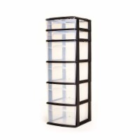Homz 6-Drawer Plastic Bedroom & Closet Organizer Storage, Clear/Black Frame