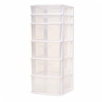 Homz Plastic 3 Clear Drawer Small Rolling Storage Container Tower, White  Frame, 1 Piece - Fry's Food Stores