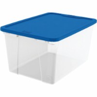Homz 56 Qt. Clear Storage Tote 3256CLBL.08