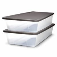 Homz Snaplock 28 Quart Clear Organizer Storage Container Bin with Lid, (2 Pack)