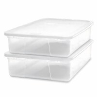 Homz 28 Qt Snaplock Clear Plastic Storage Container Bin with Secure Lid, 2 Pack