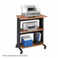 Safco Muv 3-Shelf Melamine Mobile Utility Cart with Lockable Wheels Medium Oak (1881MO)