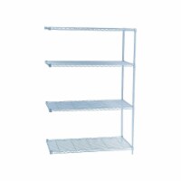 Safco Industrial 4-Shelf Wire Stand Alone 48.03 Metallic Gray 5295GR