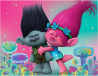Dreamworks Trolls Bed Pillow - Pink/Blue Perspective: Main