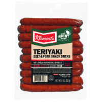 Klement's Teriyaki Beef & Pork Snack Sticks Perspective: Main