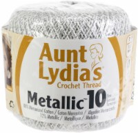 Aunt Lydia's Metallic Crochet Thread Size 10-White & Silver