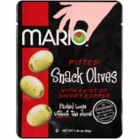 Mario® Hint Of Savory Pepper Pitted Green Snack Olives