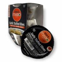 Mario 50g Gnarly Garlic Stuffed Green Olive Snack Cups (18 per case)