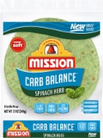 Mission® Carb Balance® Low Carb Spinach Herb Tortilla Wraps Perspective: Main