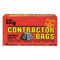 Iron Hold 618939 55 gal Contractor Trash Bags- 15 Count - pack of 4