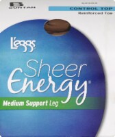 L'Eggs® Sheer Energy® Size B Medium Support Leg Control Top Pantyhose - Suntan Perspective: Main