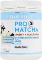 Vibrant Health Pro Matcha Protein and Matcha Tea Perspective: Main