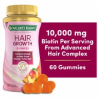 Nature’s Bounty Optimal Solutions Hair Growth Peach Mango Gummies with 10,000 mcg Biotin Perspective: Main
