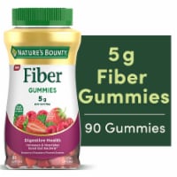 Nature's Bounty Fiber Gummies, 5g Prebiotic Fiber, Strawberry & Raspberry Flavor Perspective: Main
