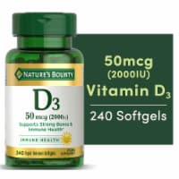 Nature's Bounty Vitamin D3 Softgels 50mcg