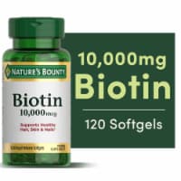 Nature’s Bounty Biotin Supports Health Hair, Skin & Nails Sofgels, 10000 mcg Perspective: Main