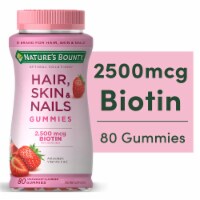 Nature's Bounty Optimal Solutions Hair, Skin & Nails Strawberry Gummy Vitamins, Biotin 2500 mcg Perspective: Main