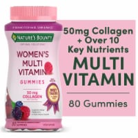 Nature's Bounty Optimal Solutions Women's Raspberry Gummy Multivitamins, 50mg Collagen Perspective: Main