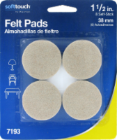 Softtouch® by Waxman Self-Stick Felt Pads - 8 Pack - Tan - 1.5 Inch Perspective: Main