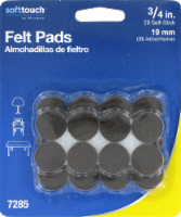 Softtouch® by Waxman Self-Stick Felt Pads - Black Perspective: Main