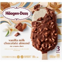 Haagen-Dazs Vanilla Milk Chocolate Almond Ice Cream Bars 3 ea Perspective: Main