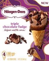 Haagen-Dazs® Triple Chocolate Fudge Ice Cream Cones Perspective: Main