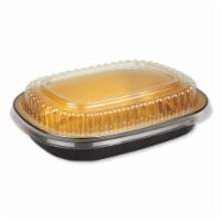 Durable Packaging Aluminum Closeable Containers 23 oz 6.25 x 1.25 x 4.38 Black/Gold 9331PT100