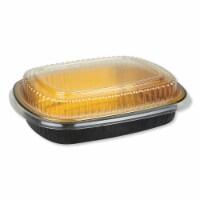 Durable Packaging Aluminum Closeable Containers 47 oz 9.75 x 1.75 x 7.75 Black/Gold 9442PT50