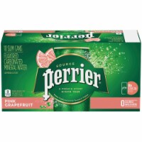 Perrier Pink Grapefruit Flavored Carbonated Mineral Water 10 Cans Perspective: Main