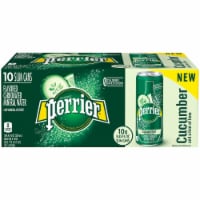 Perrier Cucumber Lime Flavored Carbonated Mineral Water 10 Cans Perspective: Main