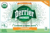 Perrier Energize Caffeine & Yerba Mate Tangerine Carbonated Beverage Perspective: Main